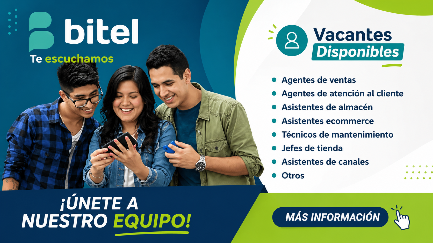 Convocatoria Laboral Bitel 2026: Puestos Disponibles en Varias Áreas